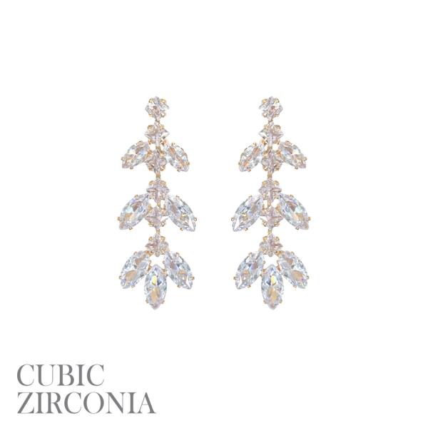 CZ MARQUISE LEAVES EARRING