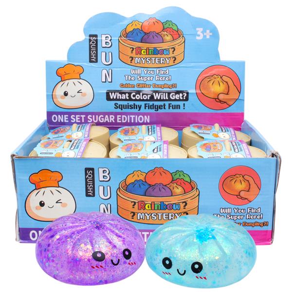SUGAR KNEAD DOUGH SQUISHY SQUEEZE TOY DUMPLING (12 UNITS)