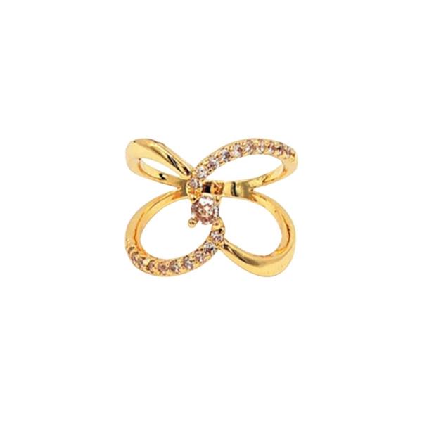 18K PAVE CZ BUTTERFLY RING