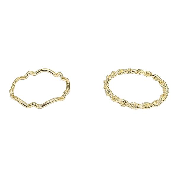 18K BRASS 2PCS TWIST RING SET