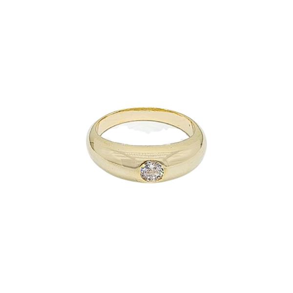 18K BRASS CZ DOME RING
