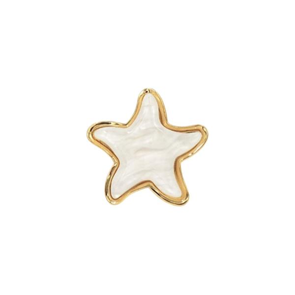STAINLESS STEEL  ACRYLIC STARFISH RING