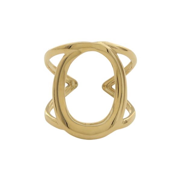 STAINLESS STEEL OVAL OPEN RING