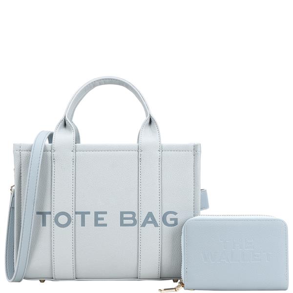 2INE HANDLE TOTE BAG W WALLET SET