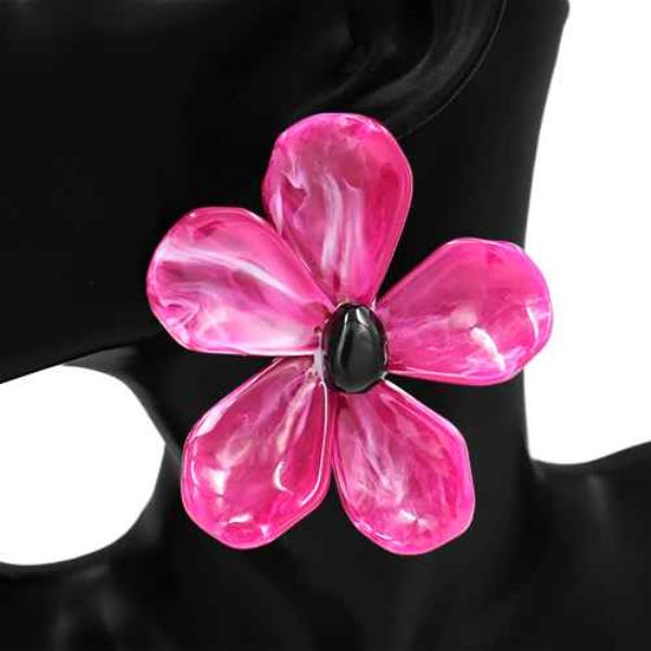 RESIN FLOWER STUD EARRING