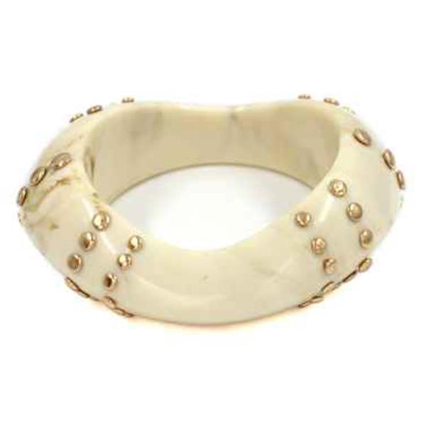 RESIN METAL STUDDED BANGLE BRACELET
