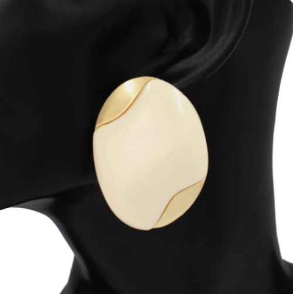 ABSTRACT RESIN METAL STATEMENT STUD EARRING