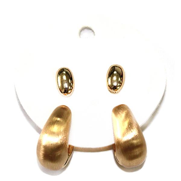 POST HOOP METAL EARRING SET