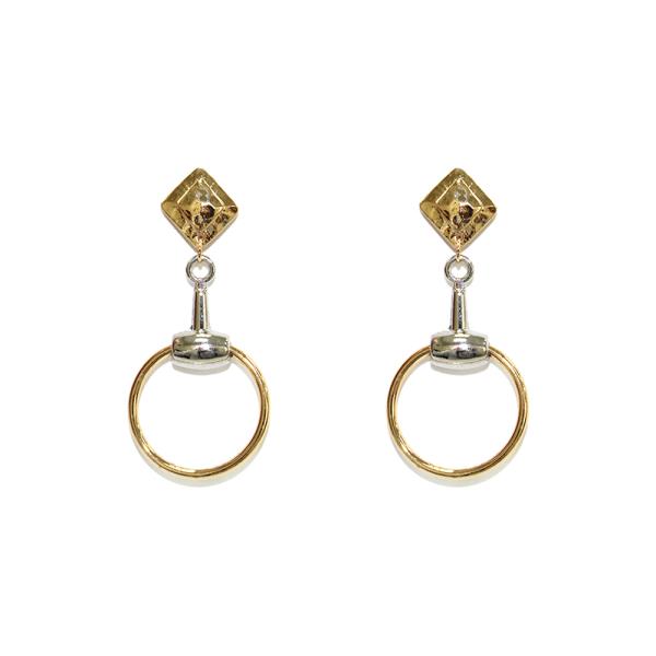 TWO TONE MIXED DROP EARRING