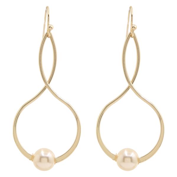 INFINITY TWIST PEARL DESIGN EARRING