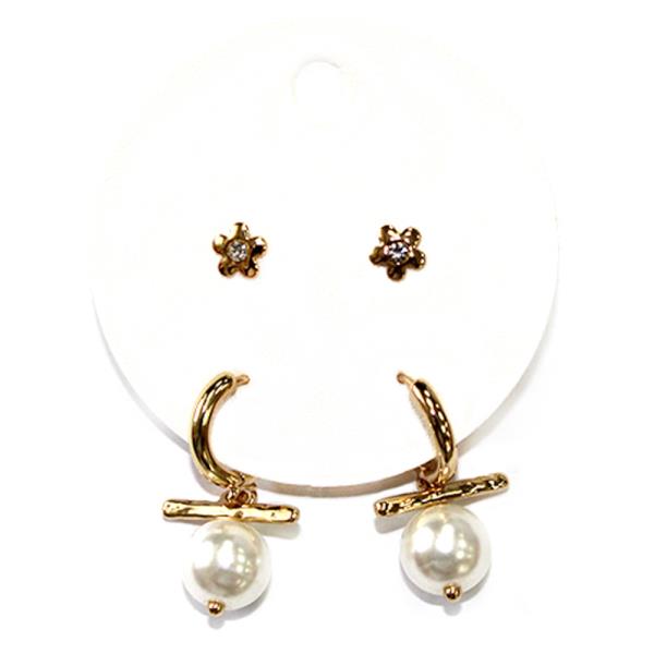 FAUX PEARL SET EARRING