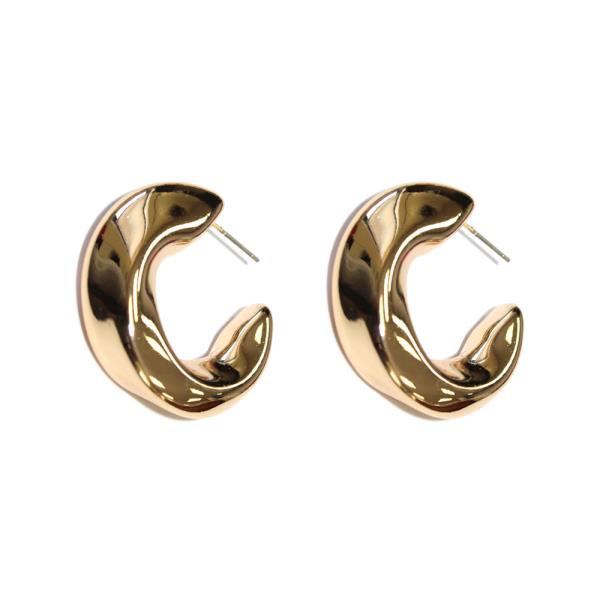 CRESCENT METAL HOOP EARRING