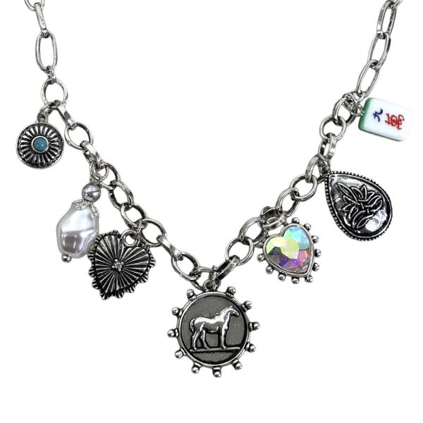 WESTERN TURQUOISE MULTI CHARM NECKLACE