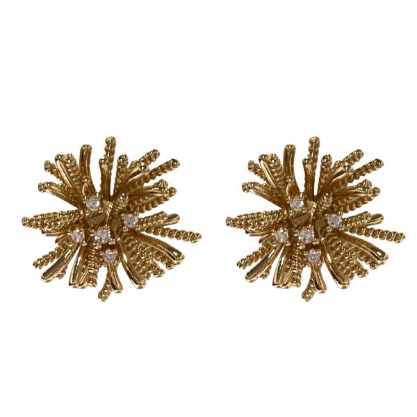 TEXTURED SUNBURST STUD EARRING