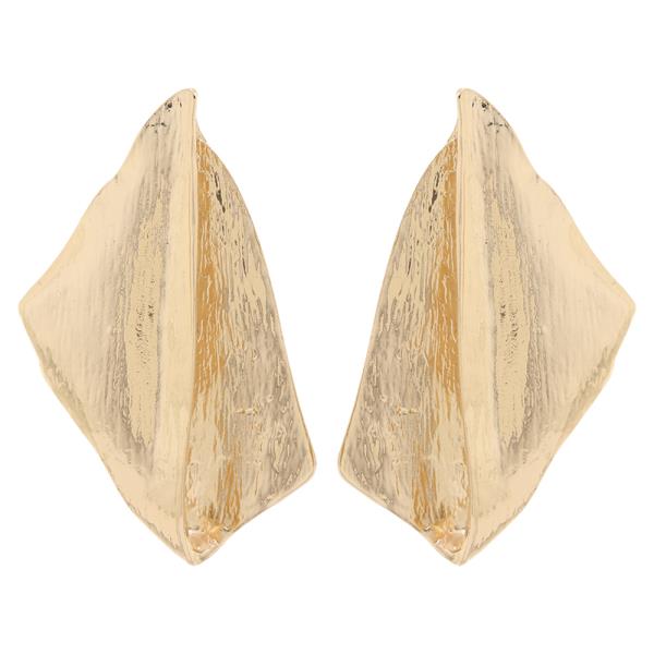 HAMMERED METAL LEAF STUD EARRING