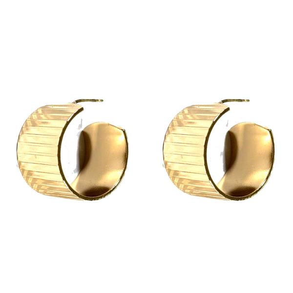 TEXTURED METAL HOOP EARRING