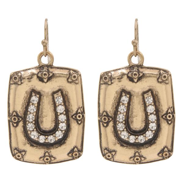 WESTERN HORSESHOE DANGLE EARRING