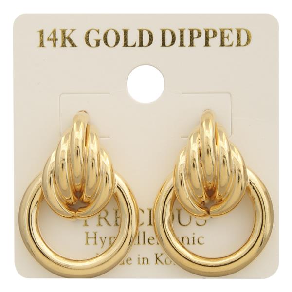 14K GOLD DIPPED DOOR KNOCKER DESIGN EARRING