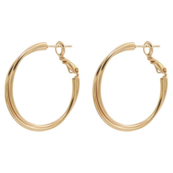 14K GOLD DIPPED TWIST HOOP EARRING