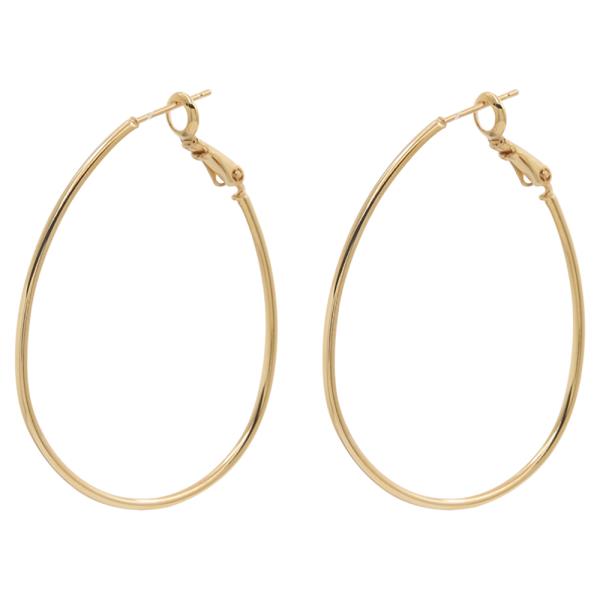 14K GOLD DIPPED OVAL HOOP EARRING