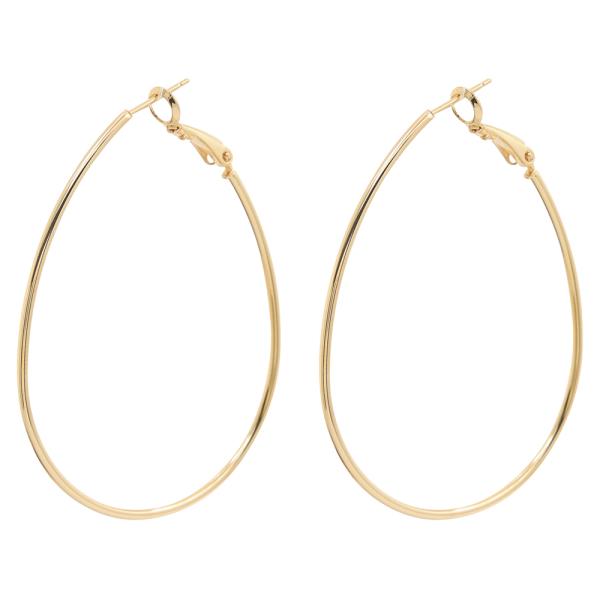 14K GOLD DIPPED OVAL HOOP EARRING