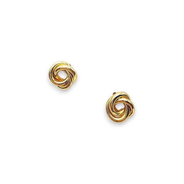 SMOOTH ROUND LOVE KNOT STUD EARRING
