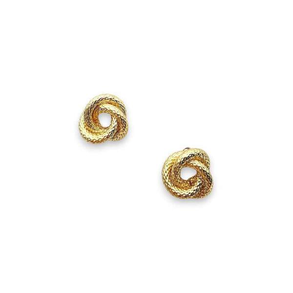 TEXTURED ROPE LOVE KNOT STUD EARRING