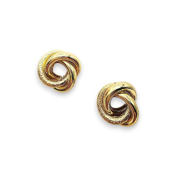 SMOOTH MIXED LOVE KNOT STUD EARRING