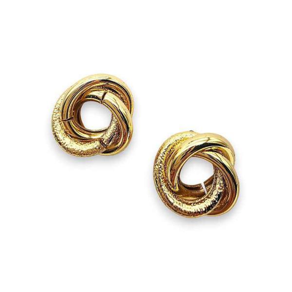 TEXTURED MIXED LARGE LOVE KNOT STUD EARRING