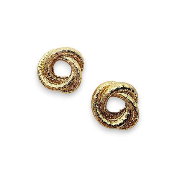 HAMMERED CHUNKY LOVE KNOT STUD EARRING