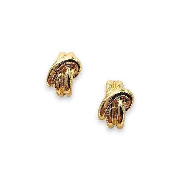 RIBBED CROSS KNOT STUD EARRING
