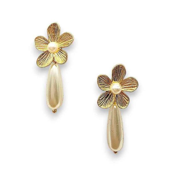 TWO-TONE BAMBOO HUGGIE EARRING