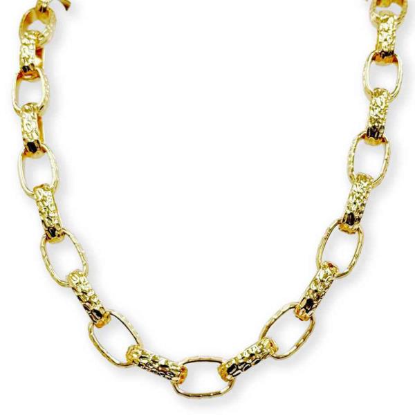 TEXTURED OVAL LINK CHAIN NECKLACE