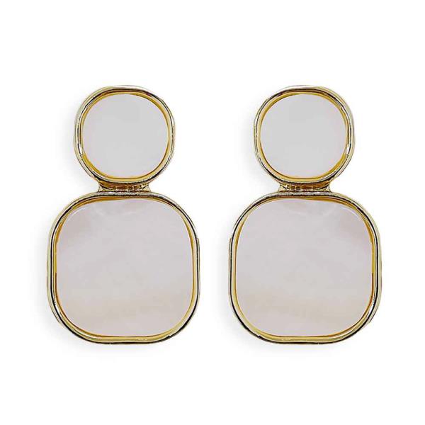 METAL PEARL DANGLE EARRING
