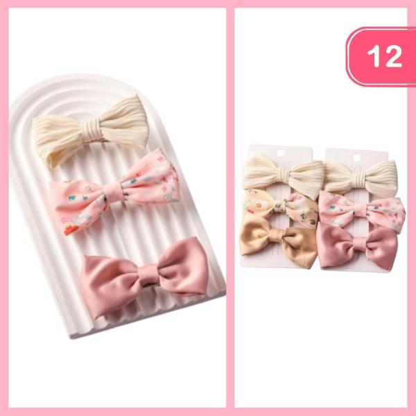 MIXED FLOWER WAVE HAIR BOW (12 UNITS)