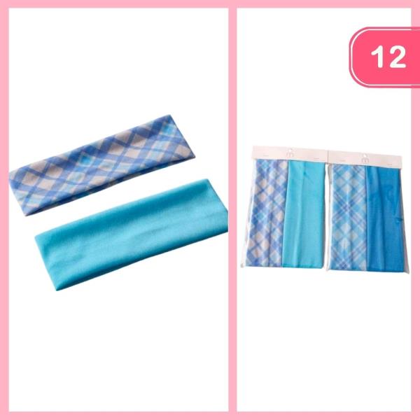 MIXED PLAID HEADWRAP SET (12 UNITS)
