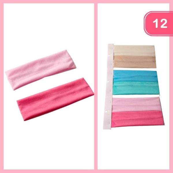 MIXED SOLID HEADWRAP SET (12 UNITS)
