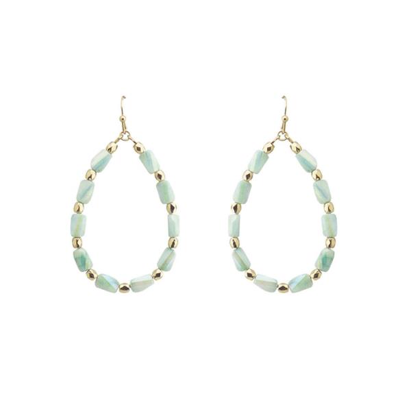 MULTI BEAD TEARDROP HOOP EARRING