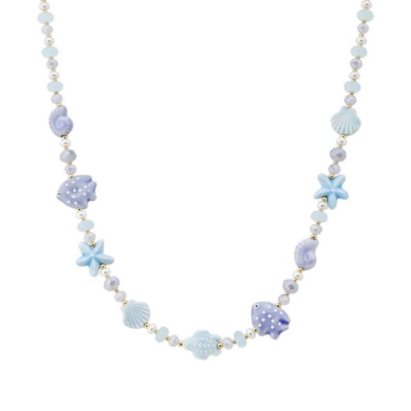 SEALIFE STARFISH FISH SHELL BEAD NECKLACE