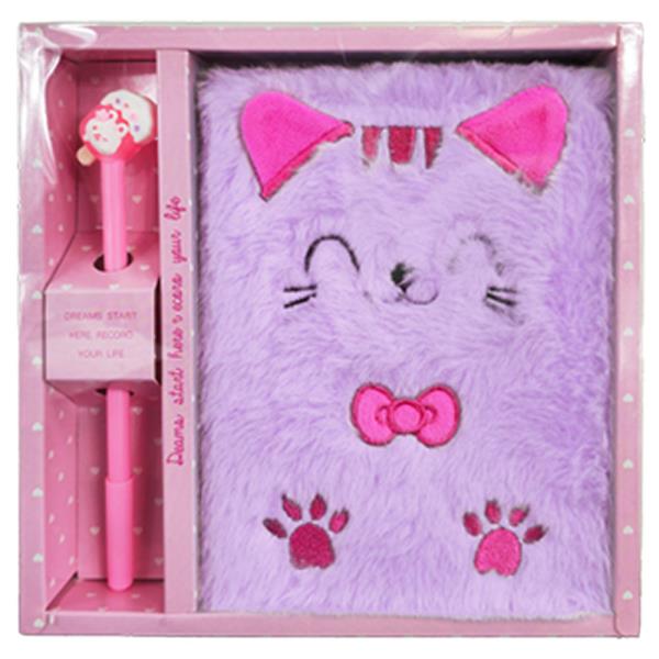 FURRY KITTY NOTEBOOK & PEN SET