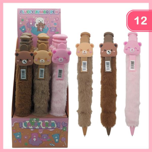 TEDDY BEAR FUR PEN GIANT (12 UNITS)