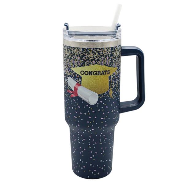 40OZ GRADUATION INSULATED TUMBLER (CONGRATS THEME TRAVEL MUG)