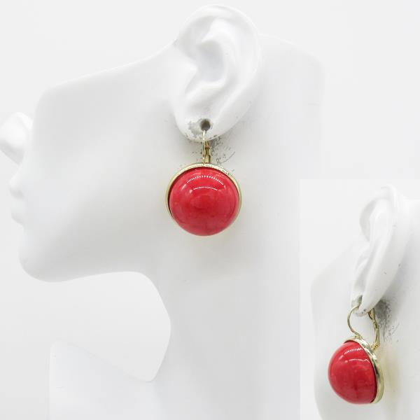 RESIN DISC DANGLE EARRING