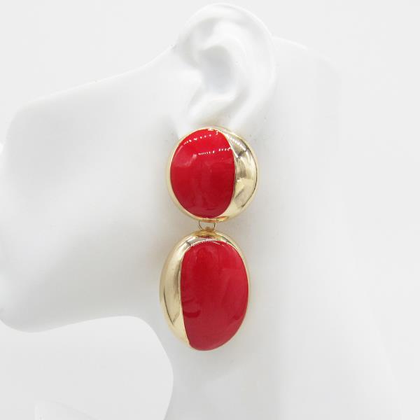 RESIN OVAL DROP EARRING