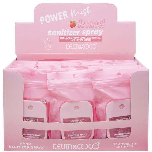 KEVIN AND COCO POWER MIST STRAWBERRY HAND SANITIZER SPRAY (24 UNITS)