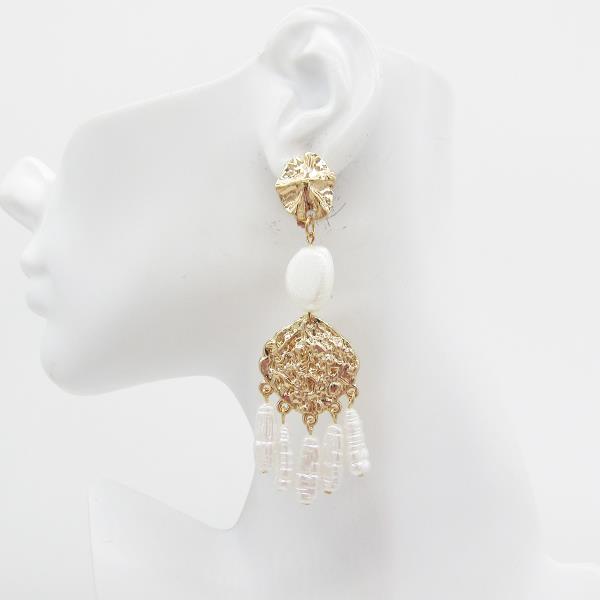 SEALIFE SHELL BEAD DROP EARRING