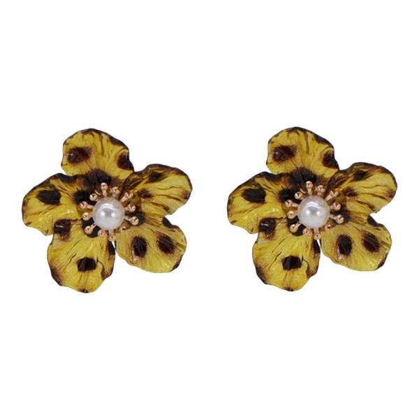 LEOPARD FLOWER STUD EARRING