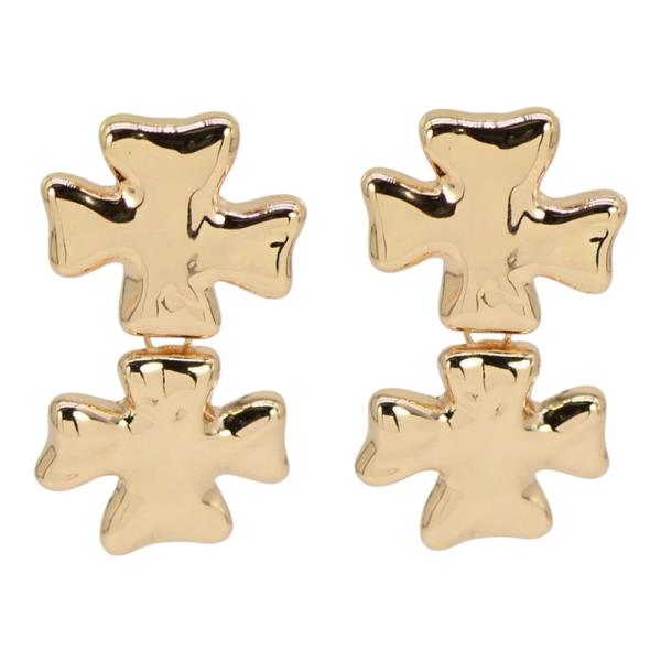 METAL CROSS STUD EARRING