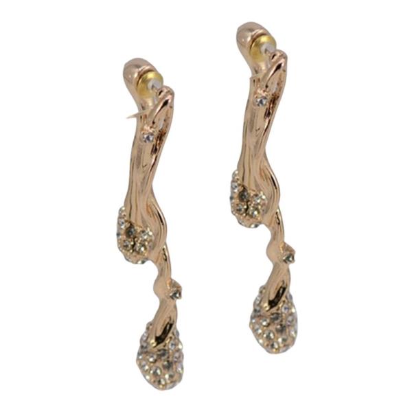 RHINESTONE ABSTRACT DANGLE EARRING