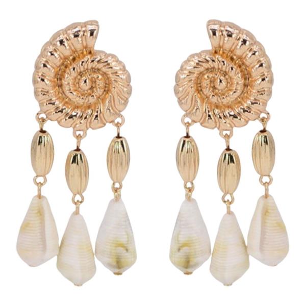 PEARL SPIRAL DANGLE EARRING